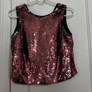 Sequin Pink Sleeveless Top Eva Mendez